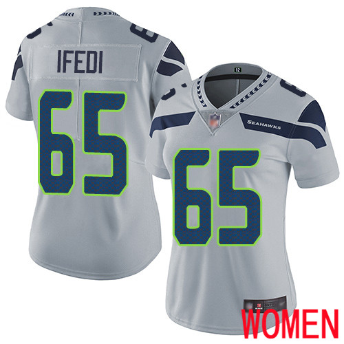 Seattle Seahawks Limited Grey Women Germain Ifedi Alternate Jersey NFL Football #65 Vapor Untouchable->women nfl jersey->Women Jersey